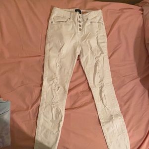 White ripped jeans